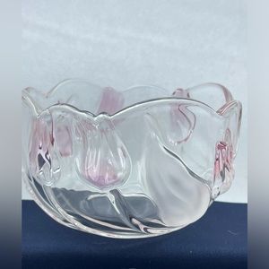 Mikasa Trivoli Pink Tulip Clear Crystal Glass Bowl
Excellent condition